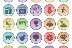 166 Four Seasons Filled Low Poly Icons Product Image 2