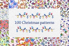 100 patterns of christmas JPG watercolor set Product Image 1