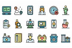 Private clinic icons set vector flat Product Image 1