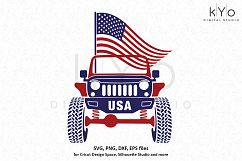 4th of July American Flag Jeep Wrangler shirt design Product Image 1