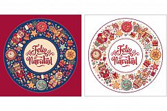 Feliz navidad. Xmas card on Spanish language. Merry Christmas Product Image 1