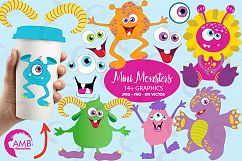 Mini monsters, cute monsters clipart, graphics and illustration AMB-552 Product Image 1