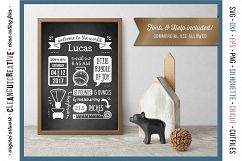 BIRTH STATS TEMPLATE - Baby Birth Announcement - SVG DXF EPS PNG - Cricut &amp; Silhouette - clean cutting files Product Image 2