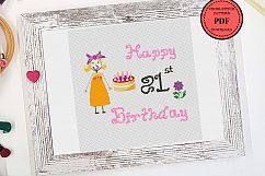 Cute 21st birthday gift. Cross stitch pattern PDF birthday Product Image 4