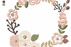 Floral Wreath Font Frame Monogram Design - EMBROIDERY DESIGN FILE - Instant download - Vp3 Hus Dst Exp Jef Pes formats 5 sizes 3,4,5,6,7inch Product Image 10