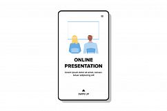 Online Presentation Watch Couple On Screen Vector Product Image 1