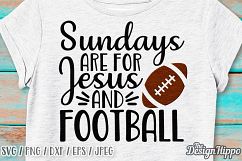 Sundays Are For Jesus and Football SVG, Football SVG, Jesus Product Image 2