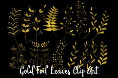 Gold Foil Leaves Clip Art Product Image 4