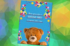 Teddy Bear Invitation, Birthday Card, Birthday Party Product Image 4
