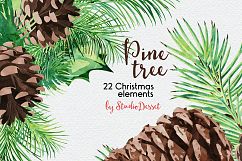 Pine Tree - Christmas Watercolor Illustrations Product Image 3