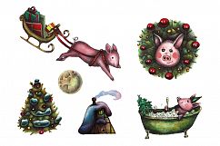 Watercolor Christmas greeting cards Product Image 1