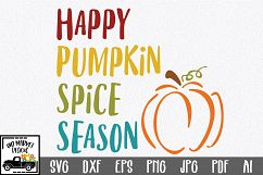 Happy Pumpkin Spice Season SVG - Fall SVG Cut File - DXF EPS Product Image 1