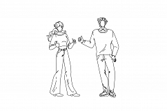 Like Gesture Showing Boy And Girl Couple Vector Product Image 1