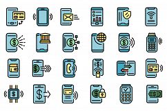 Mobile payment icons set vector flat Product Image 1