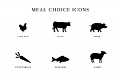 Wedding Meal Choice Icons Clipart Product Image 1