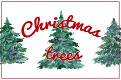 Watercolor Christmas trees Product Image 1