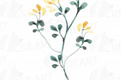 Floral elements watercolor clip art pack, 39 Individual floral elements, flowers and leafs collection, greenery, diy invitation, vectors Product Image 6