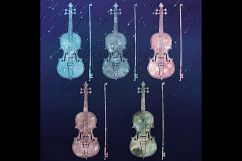 20 Galaxy Violin Clip Arts Music Galaxy Wedding Romantic Product Image 2