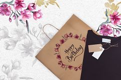 Bouquet of pink flower PNG watercolor pack Product Image 5