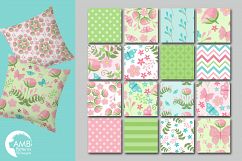 Country Garden patterns, Shabby Chic Papers, Soft and bright pink floral pattern, Spring paper, commercial use, AMB-1063 Product Image 3