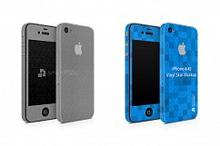 Apple iPhone 4 Vinyl Skin Design Mockup 2010Front-Back Angle Product Image 1