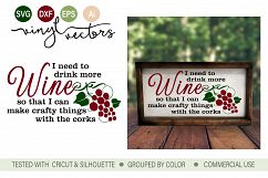 I need to drink more wine SVG DXF Cut File Product Image 1