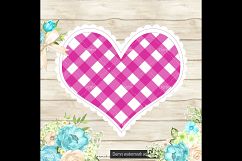 100 Gingham Heart Frames, Planner Wedding Scrapbook Product Image 2