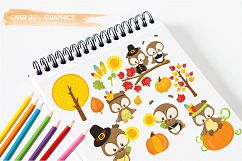 Thanksgiving Owls graphics and illustrations Product Image 3