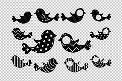 Bird monogram svg dxf cutting files Product Image 2