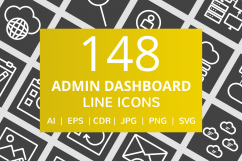 148 Admin Dashboard Line Inverted Icons Product Image 1