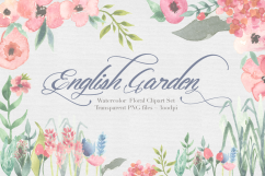 English Garden Watercolor clipart Product Image 1