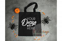 Halloween Tote Bag Mockup Trick or Treat Bag Mock Up Photo Product Image 1