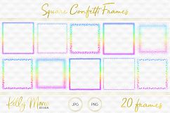 Bright Rainbow Square Confetti Frames Product Image 1