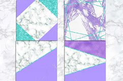 Purple, Marble &amp; Turquoise Glitter Digital Paper Product Image 4