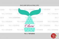 Mermaid Tail SVG, Mermaid Monogram SVG, Split Mermaid Monogram Svg, Files for Silhouette Cameo or Cricut, Commercial &amp; Personal Use. Product Image 1