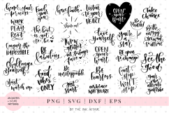 SVG Bundle - 28 Positive Vibes Hand Lettered Quote Bundle Product Image 1