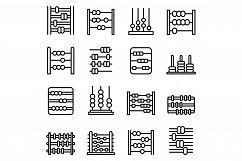 Abacus icons set, outline style Product Image 1