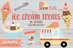 Ice Cream Treats Clip Art Graphics &amp; SVG Cutting Files Product Image 1