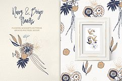 Navy and Beige Flowers Product Image 1