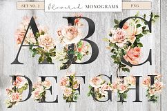 Farmhouse Watercolor Flowers &amp; Monograms Product Image 4