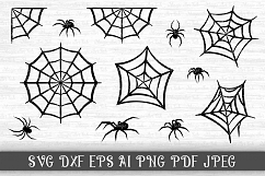 Halloween SVG, Spider SVG, Spider web clipart, Black widow Product Image 1