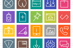 100 Material Design Line Multicolor B/G Icons Product Image 2