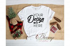 Christmas White TShirt Bella Canvas Mockup 3001 Unisex Shirt Product Image 1