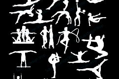 Gymnastics silhouette svg / Gymnastics clipart / silhouette / Gymnastics printable vector file : black and white / SVG / Png / EPS / DXf Product Image 3