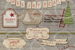 20 Burlap Holiday Tags- Elements/ Wordart/ Clipart Product Image 2