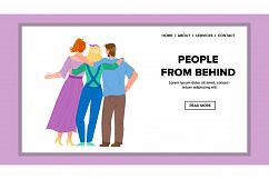 People From Behind Embracing Togetherness Vector Product Image 1