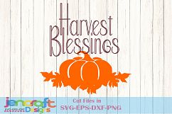 Pumpkin Harvest Blessings Fall Autumn Thanksgiving SVG Product Image 1