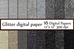 Silver Glitter Digital Paper Product Image 1