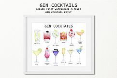 Watercolor Gin Cocktail Illustration and Prints Product Image 5