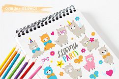 Llama party graphics and illustrations Product Image 3